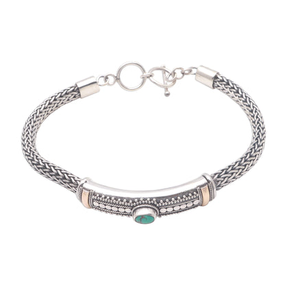Center of Hope Gold Accented Natural Turquoise Pendant Bracelet from Bali