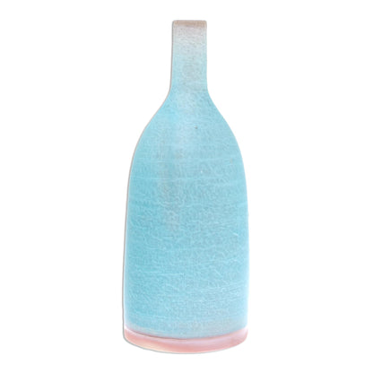 Spring Water Light Blue Ceramic Vase Crafted in Thailand