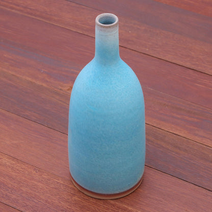 Spring Water Light Blue Ceramic Vase Crafted in Thailand