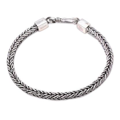 Foxtail Rope Sterling Silver Foxtail Chain Bracelet from Bali