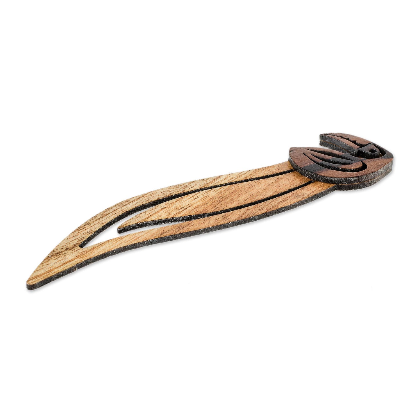 Toucan Reader Toucan-Themed Teak Wood Bookmark from Costa Rica