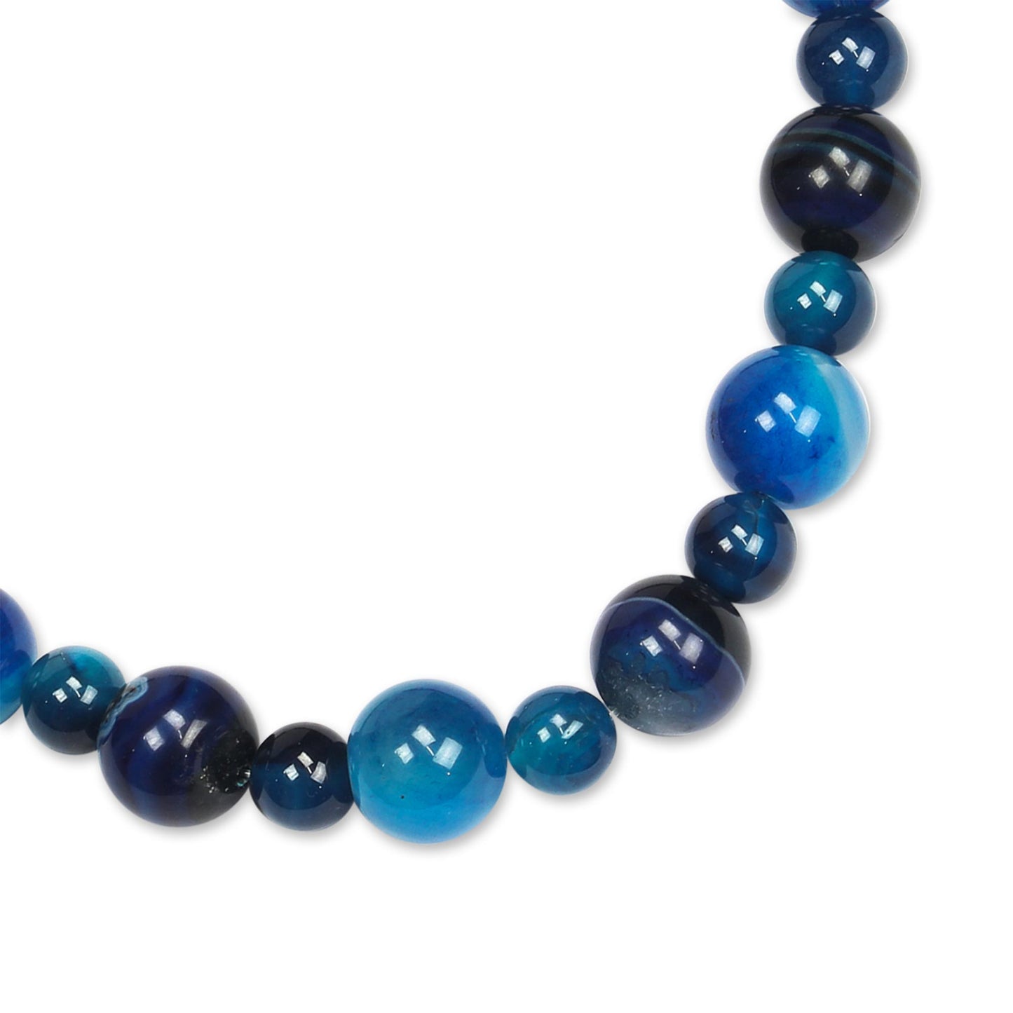 Blue Nsroma Blue Agate Beaded Necklace from Ghana