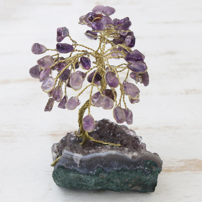 Little Tree Amethyst Gemstone Tree Sculpture from Brazil