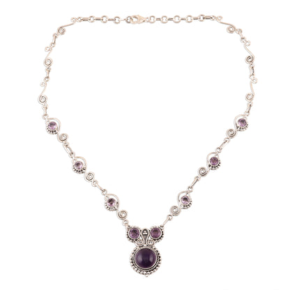 Meerut Magic Indian Amethyst and Sterling Silver Necklace