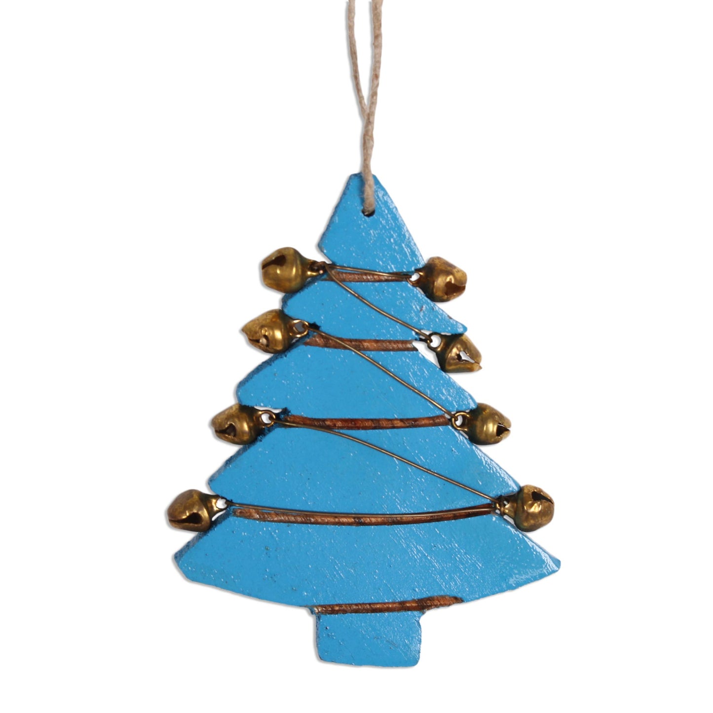 Tree Jingle Mango Wood Tree Ornaments from India (Set of 4)