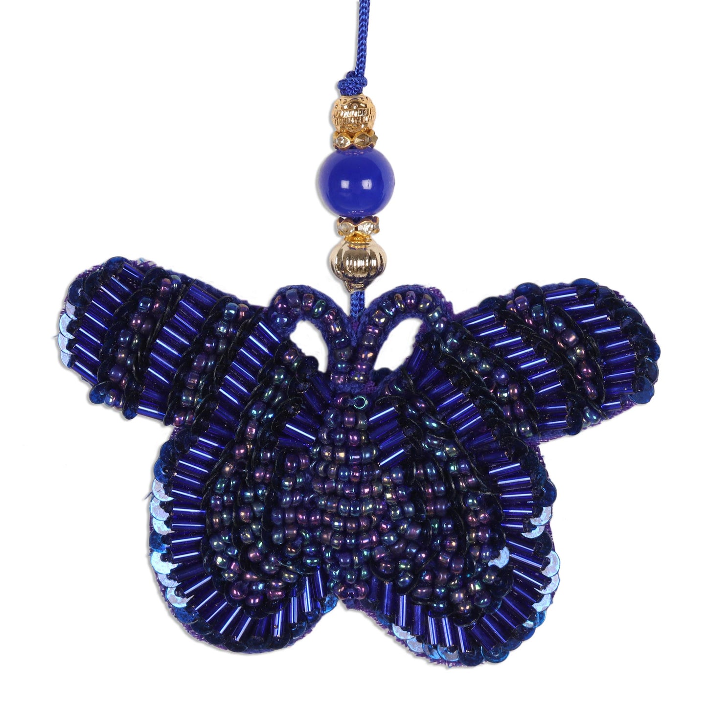 Glamorous Butterflies Glass Beaded Butterfly Ornaments from India (Set of 4)