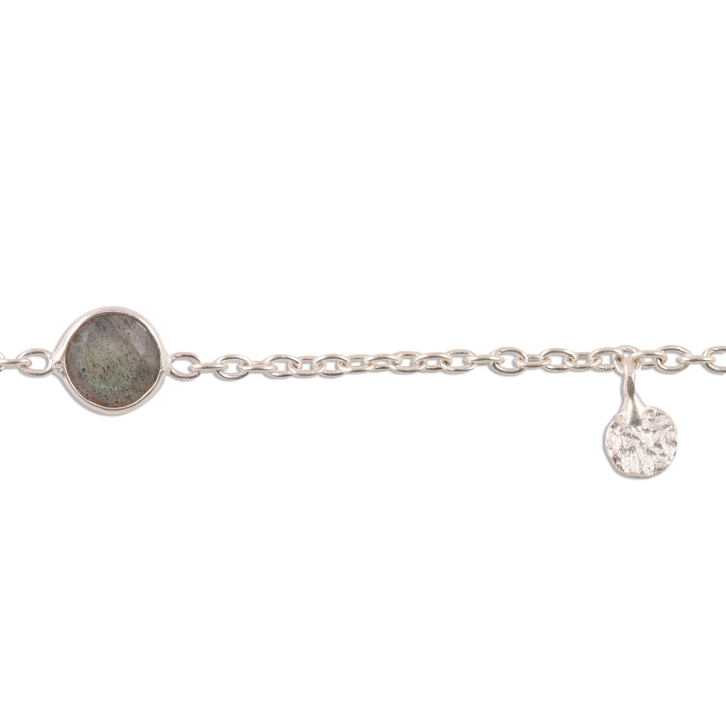 Cool Aurora Artisan Crafted Labradorite Charm Bracelet from India