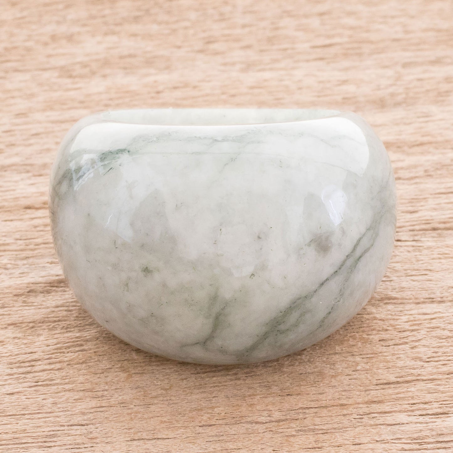 Earthen Wisdom Apple Green Jade Domed Ring from Guatemala