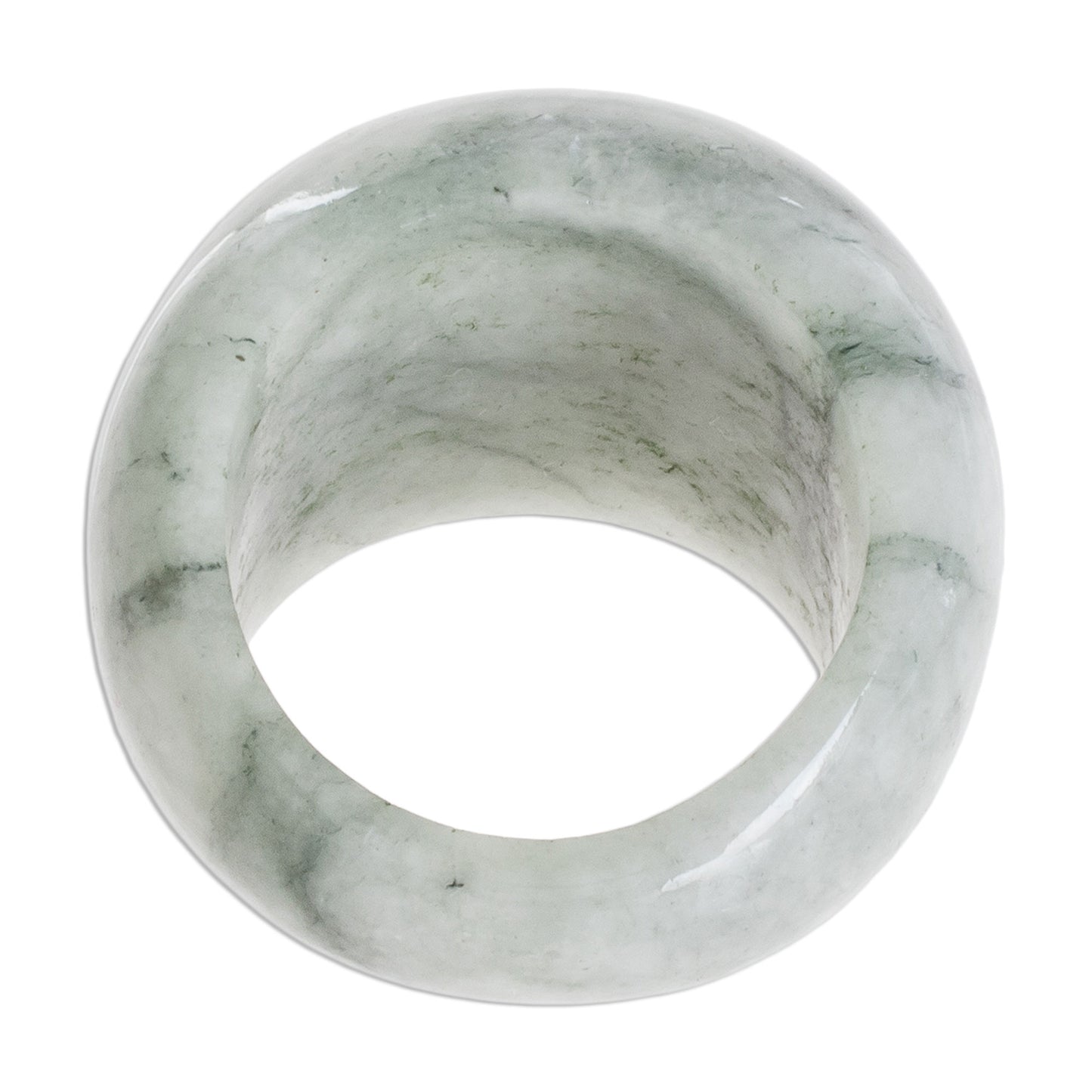 Earthen Wisdom Apple Green Jade Domed Ring from Guatemala