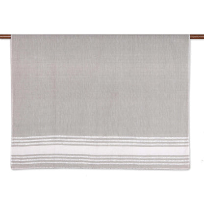 Stylish Stripes in Sage Handwoven Striped Cotton Sarong in Sage from India