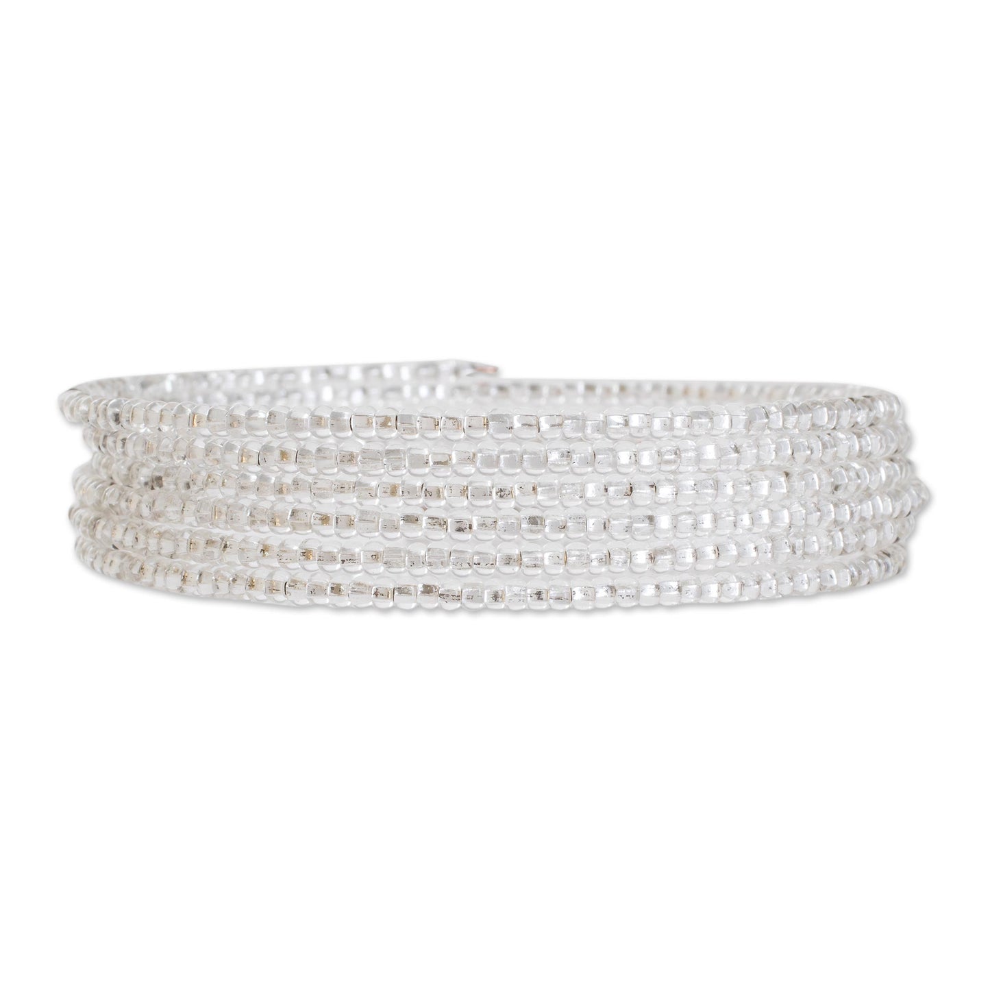 Brilliance of the Moon Glass Beaded Wrap Bracelet from Guatemala