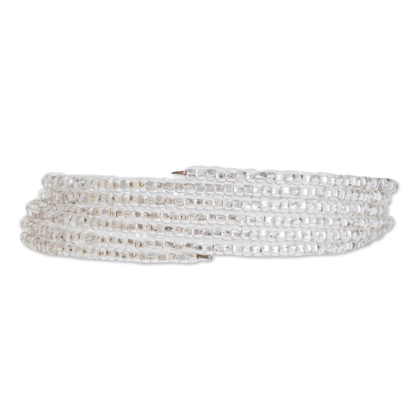 Brilliance of the Moon Glass Beaded Wrap Bracelet from Guatemala