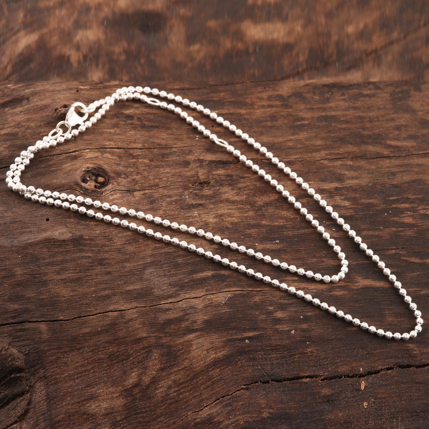 Simple Appeal Sterling Silver Ball Chain Necklace from India