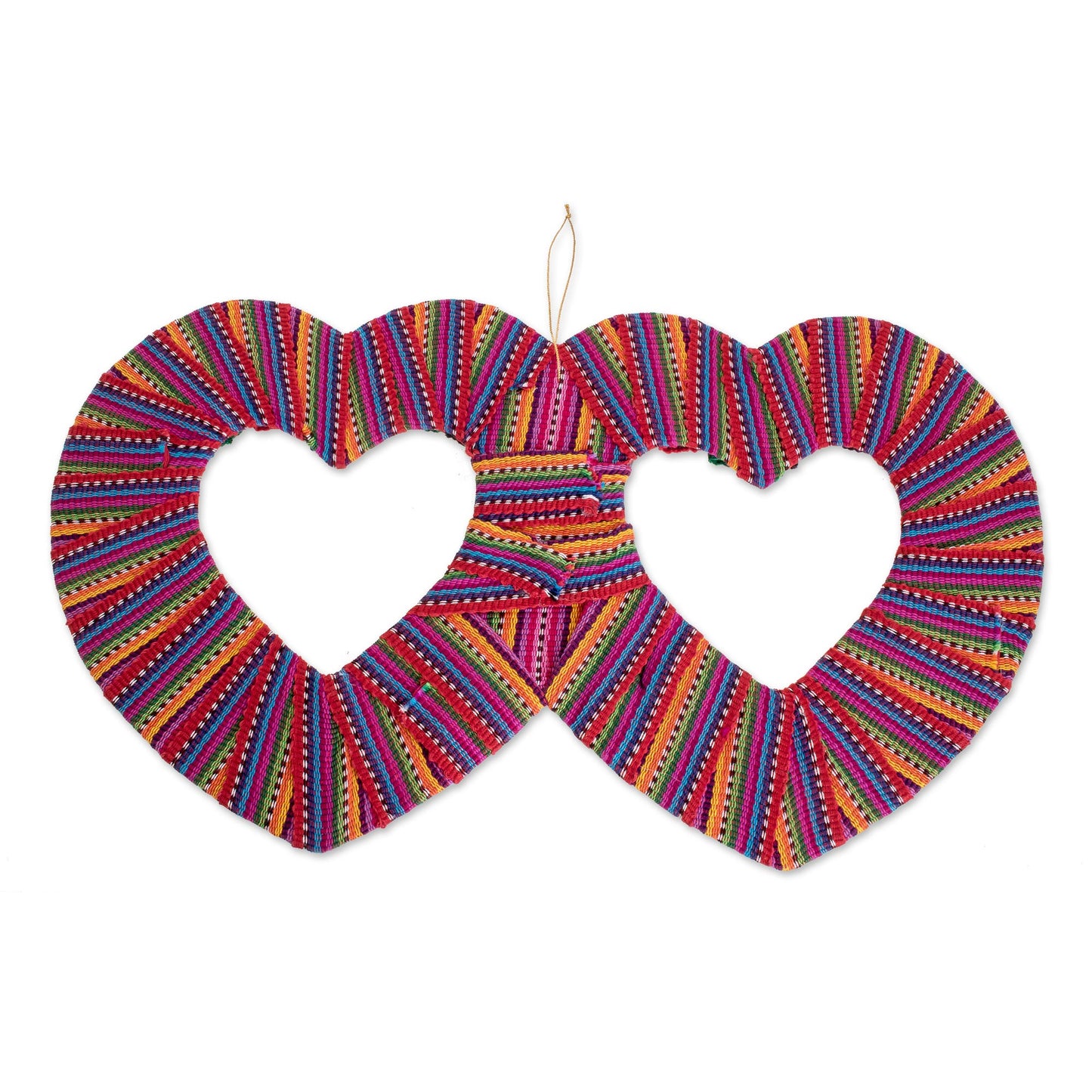 Histories of Love Heart-Shaped Cotton Worry Doll Wall Decor from Guatemala