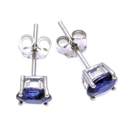 Oceanic Marvel Oval Sapphire Stud Earrings from Thailand