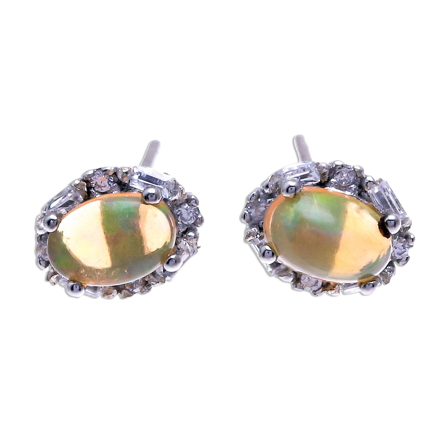 Bright Ovals Oval Opal Stud Earrings from Thailand