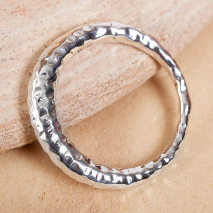 Ring of Freedom Hammered Taxco Sterling Silver Band Ring from Mexico