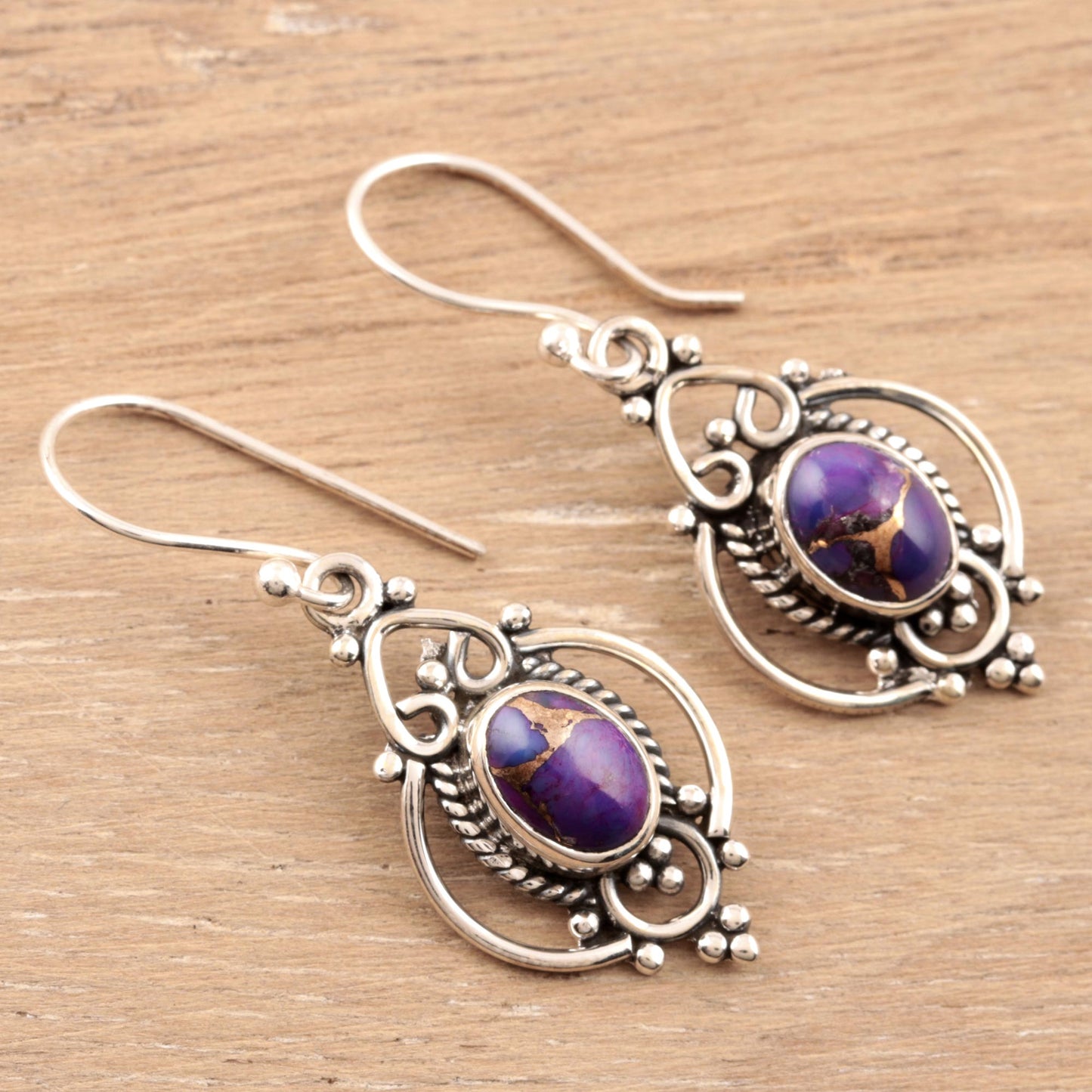 Regal Joy Sterling Silver and Purple Gemstone Earrings