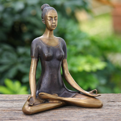 Half Lotus Pose Antiqued Brass Half Lotus Pose Brass Yoga Sculpture
