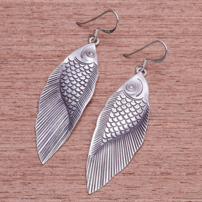 Karen Fish Thai Karen Hill Tribe Silver Fish Earrings