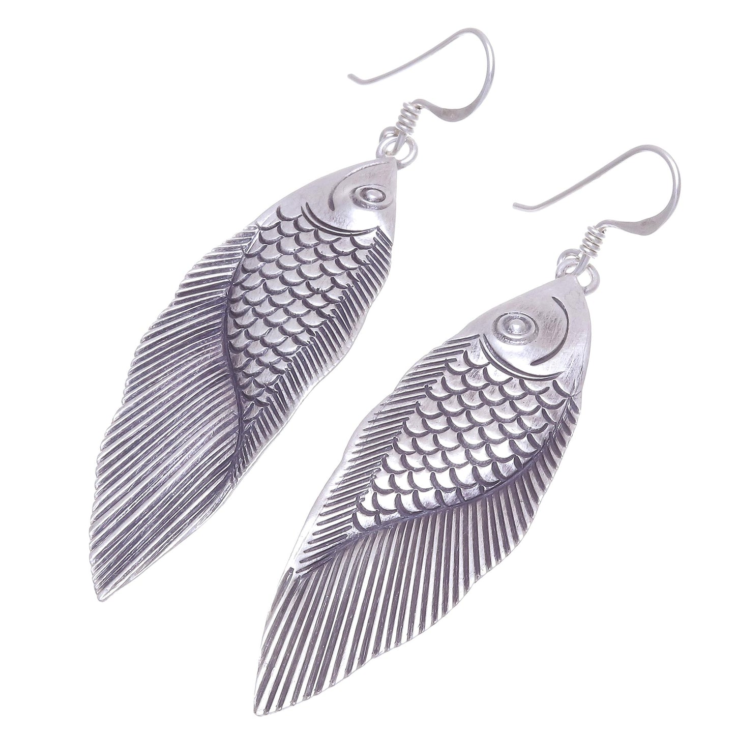 Karen Fish Thai Karen Hill Tribe Silver Fish Earrings