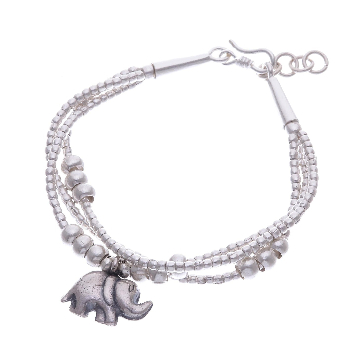 Little Karen Elephant Thai Karen Hill Tribe Silver Elephant Bracelet