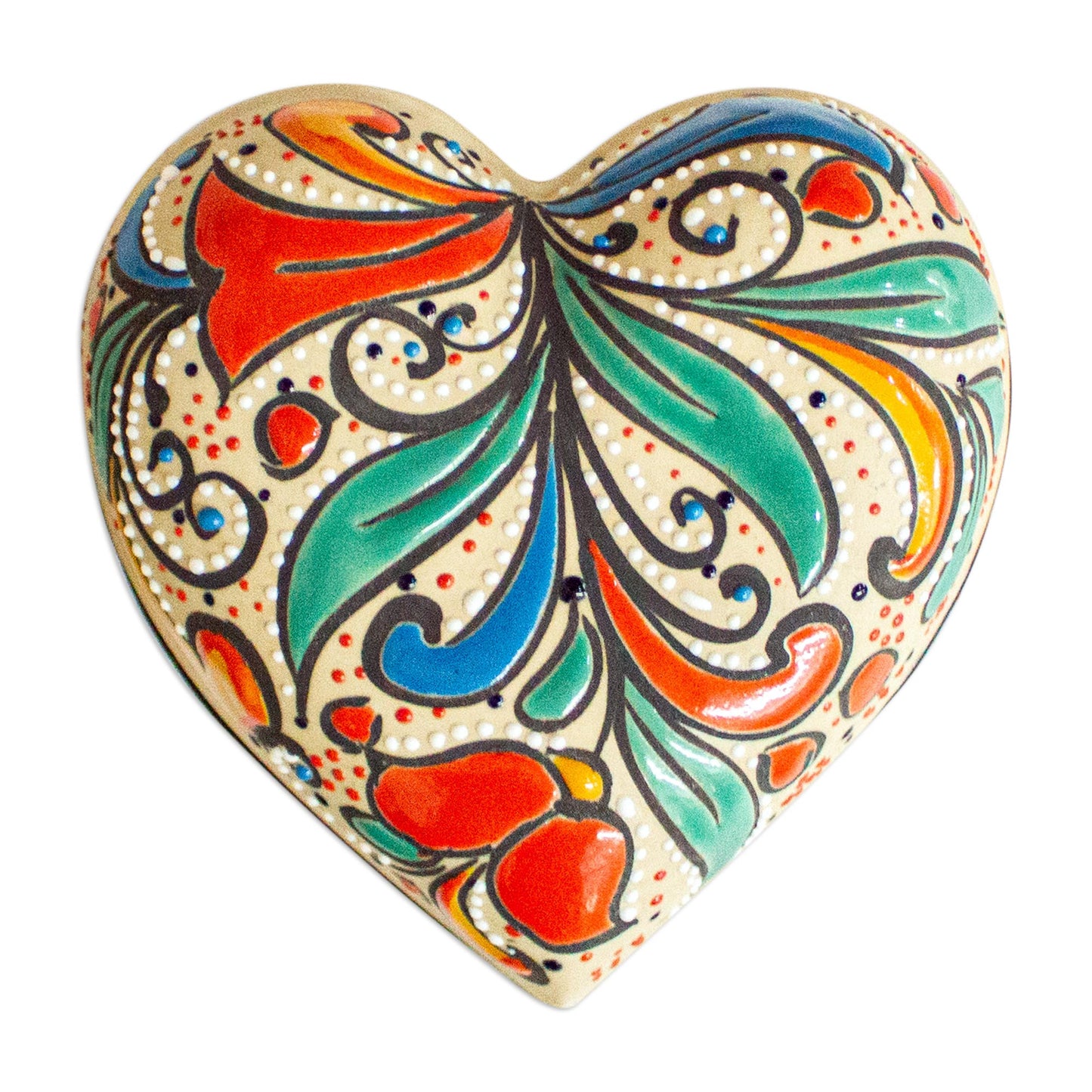 Flourishing Heart Handmade Heart Shaped Ceramic Jewelry Box