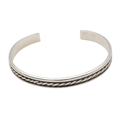 Measure by Measure Sleek Hand Crafted Sterling Silver Cuff Bracelet