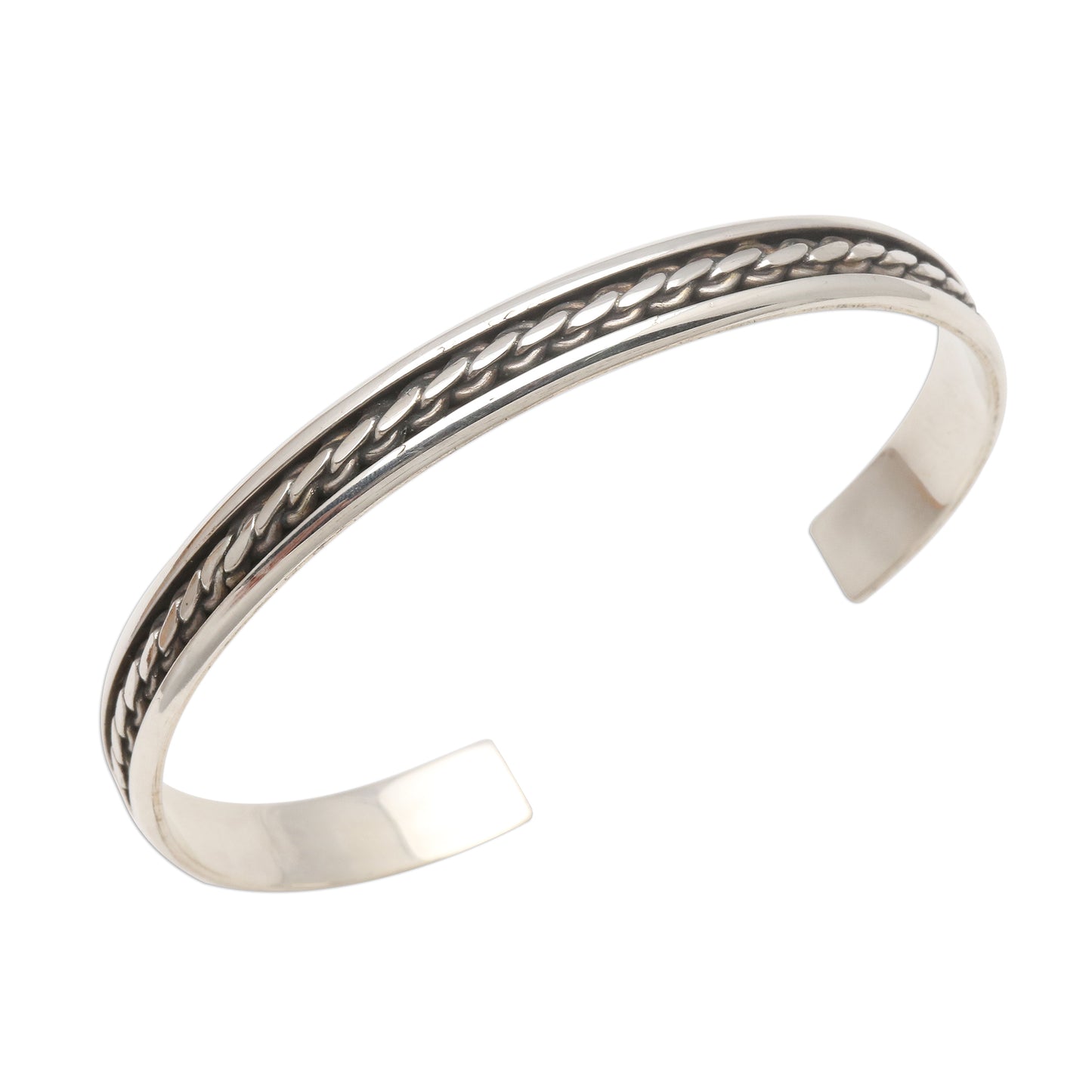 Measure by Measure Sleek Hand Crafted Sterling Silver Cuff Bracelet