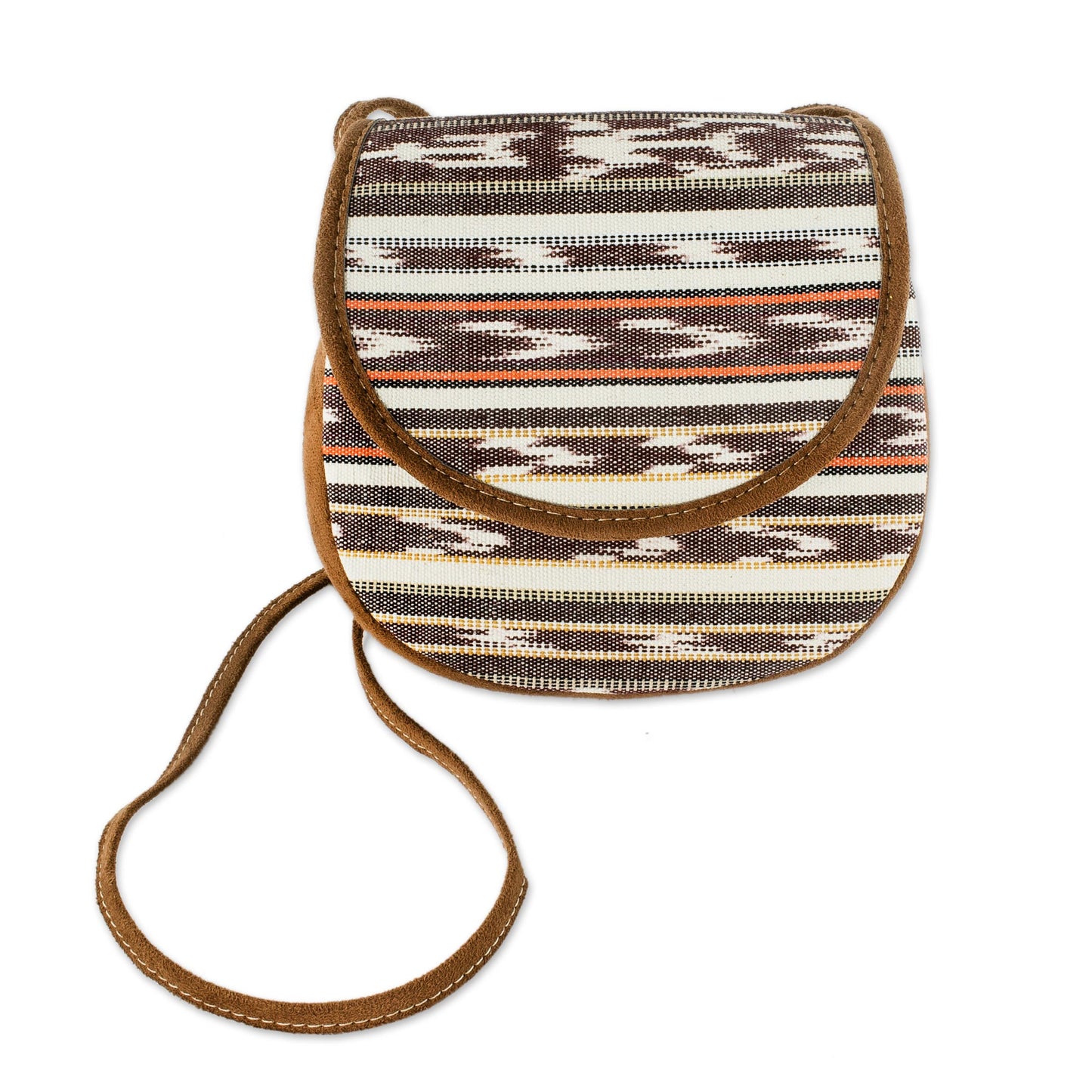 Sweet Spring Striped Pattern Hand Woven Cotton Sling Bag