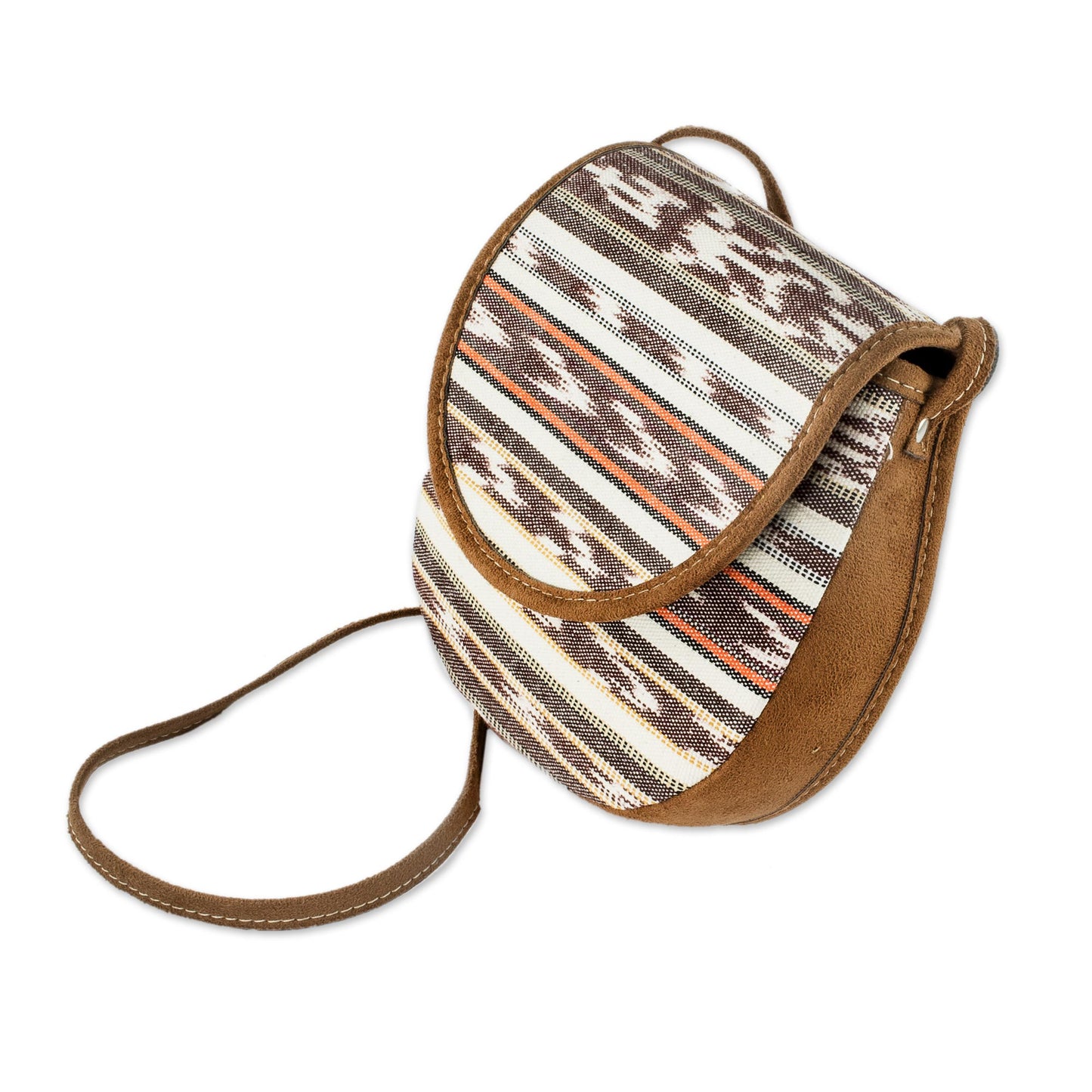Sweet Spring Striped Pattern Hand Woven Cotton Sling Bag