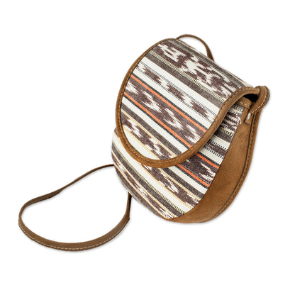 Sweet Spring Striped Pattern Hand Woven Cotton Sling Bag