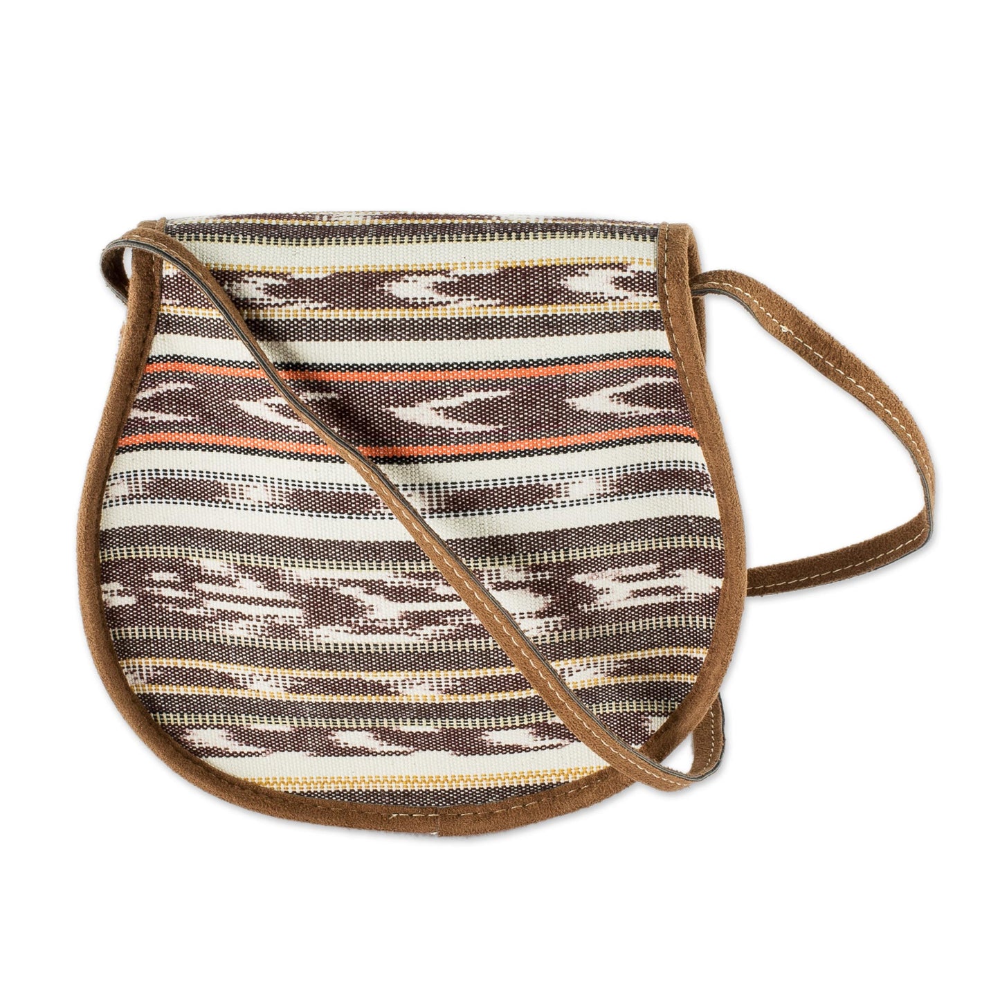 Sweet Spring Striped Pattern Hand Woven Cotton Sling Bag