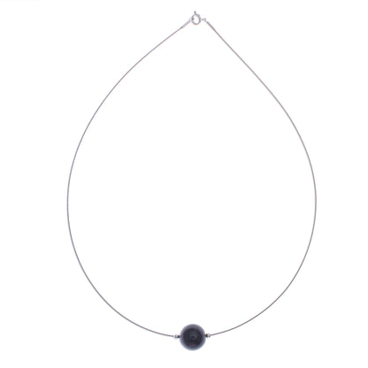 Modern Mood Black Agate Modern Pendant Necklace from Thailand