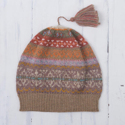 Inca Earth Earth-Tone 100% Alpaca Knit Hat from Peru