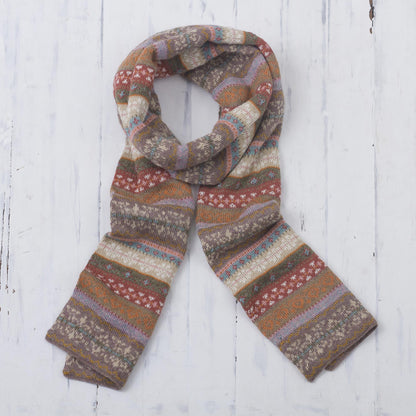 Inca Earth Earth-Tone 100% Alpaca Wrap Scarf from Peru