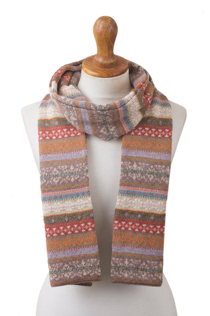 Inca Earth Earth-Tone 100% Alpaca Wrap Scarf from Peru