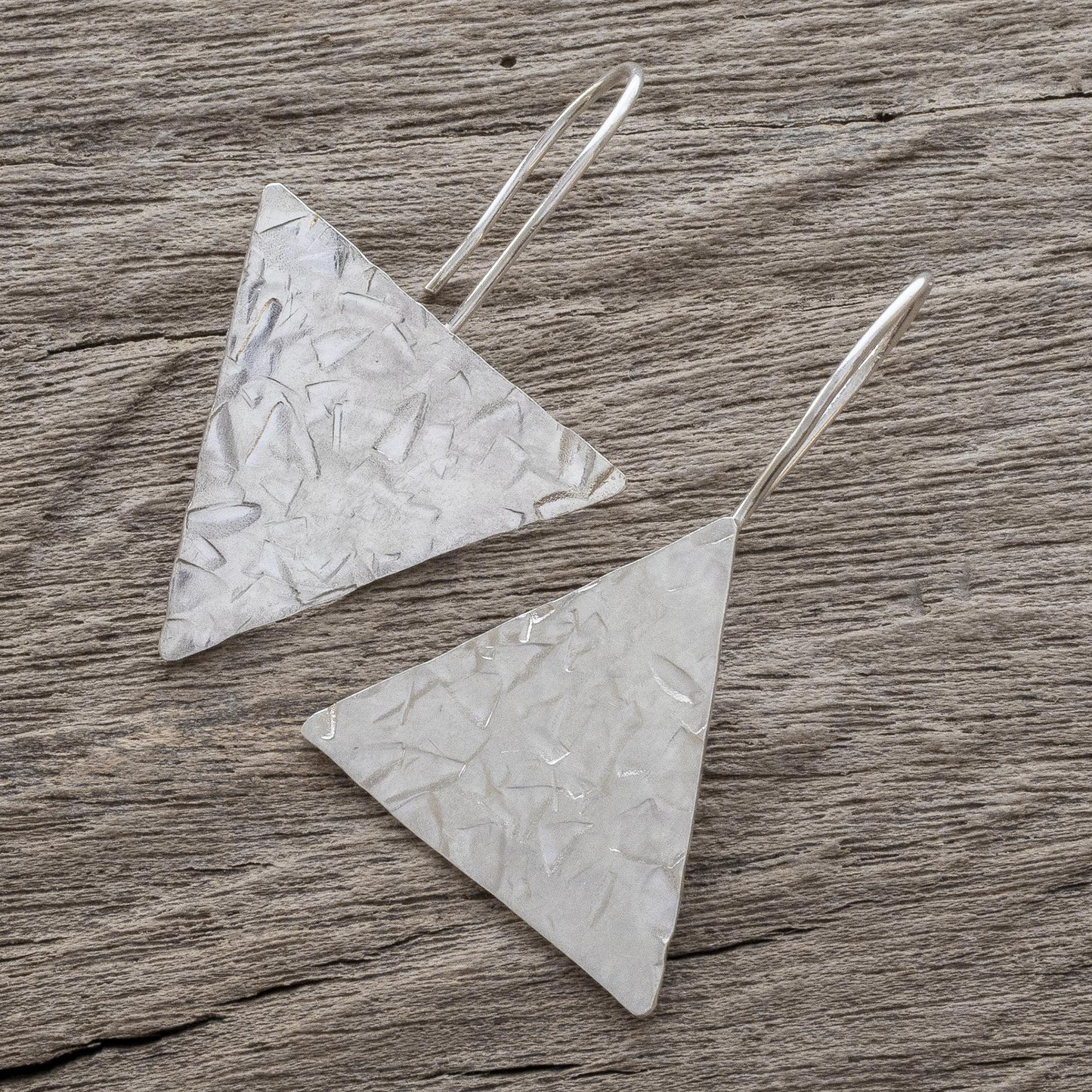 Up and Down Modern Sterling Silver Asymmetric Geometric Earrings