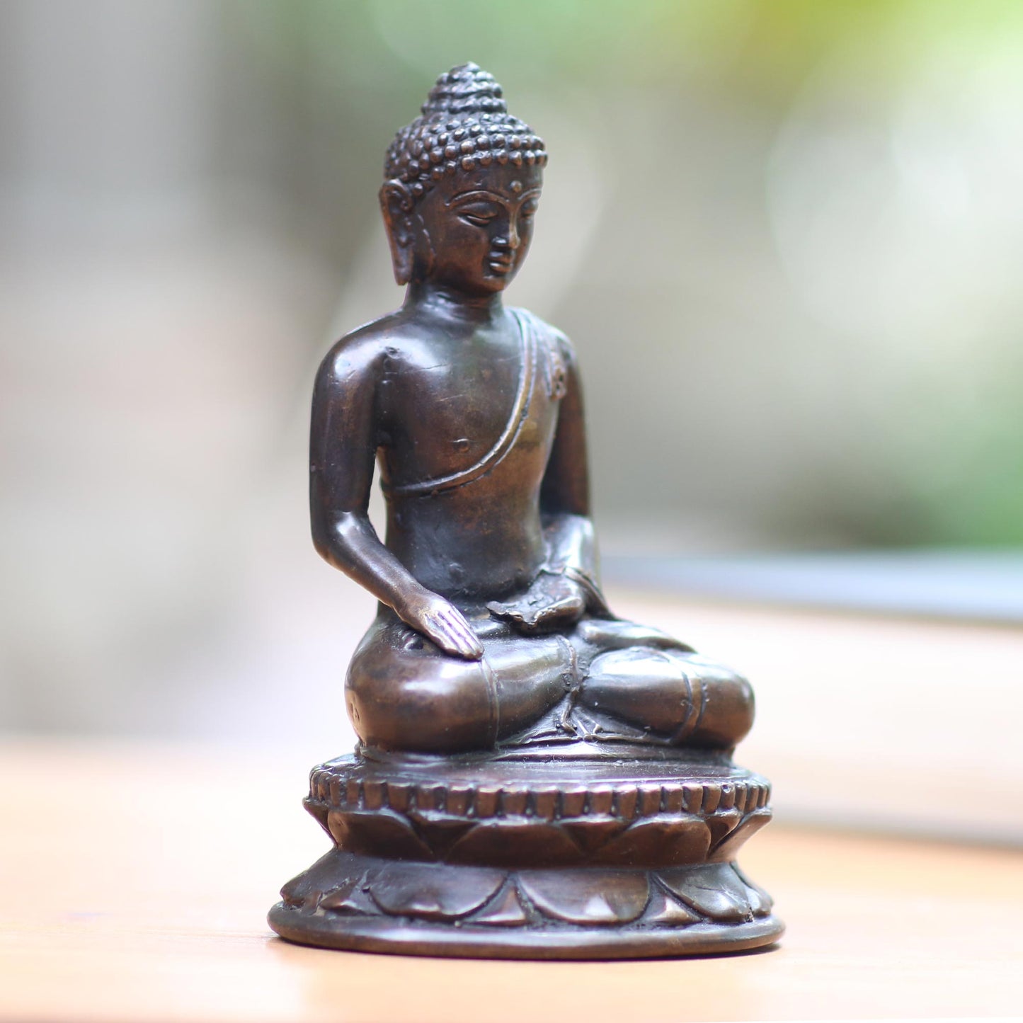 Earth Witness Bronze Statuette of Balinese Buddha