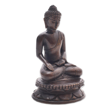 Earth Witness Bronze Statuette of Balinese Buddha
