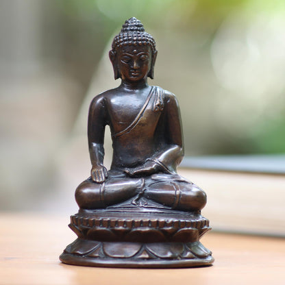 Earth Witness Bronze Statuette of Balinese Buddha