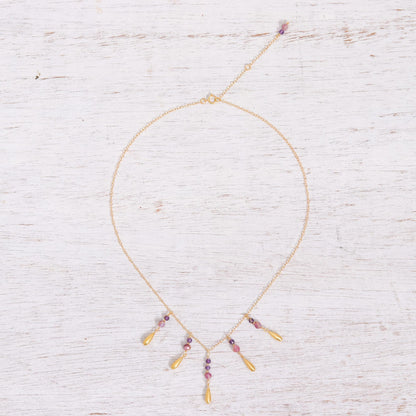 Aria Tourmaline and Amethyst Pendant Waterfall Necklace