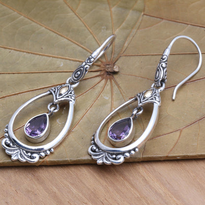 Victoriana Victorian Style Amethyst Dangle Earrings