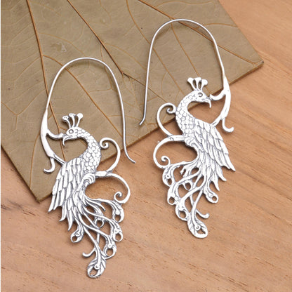 Peacock Style Peacock Sterling Silver Drop Earrings