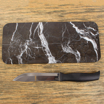 Elegant Veins Black and White Marble Cheese Board from Mexico