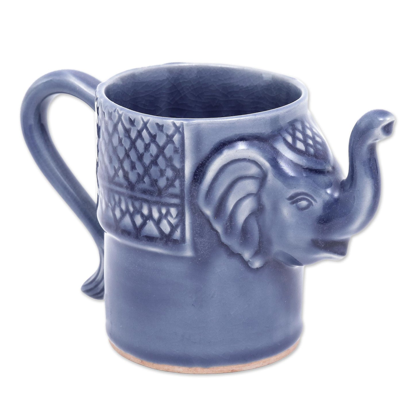 Elephant Essence in Indigo Blue Celadon Ceramic Elephant Mug