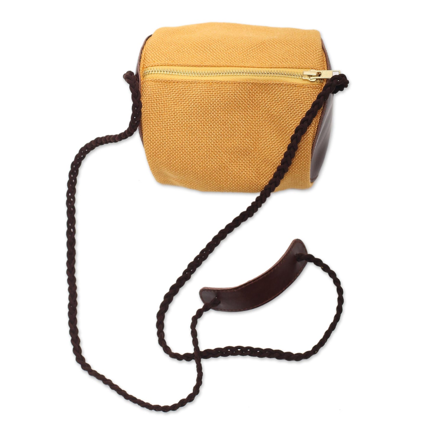 Java Barrel Small Javanese Cotton and Leather Sling Bag