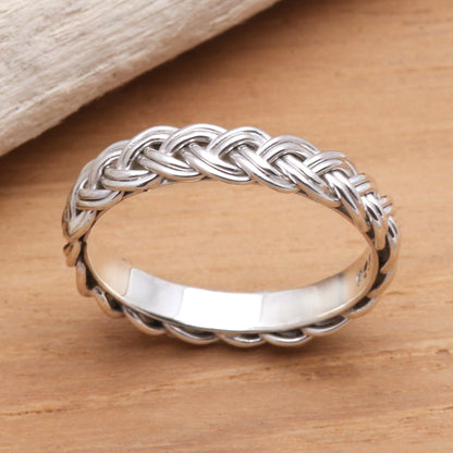 Amlapura Braid Braided Sterling Silver Band RIng for Women