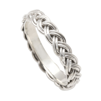 Amlapura Braid Braided Sterling Silver Band RIng for Women