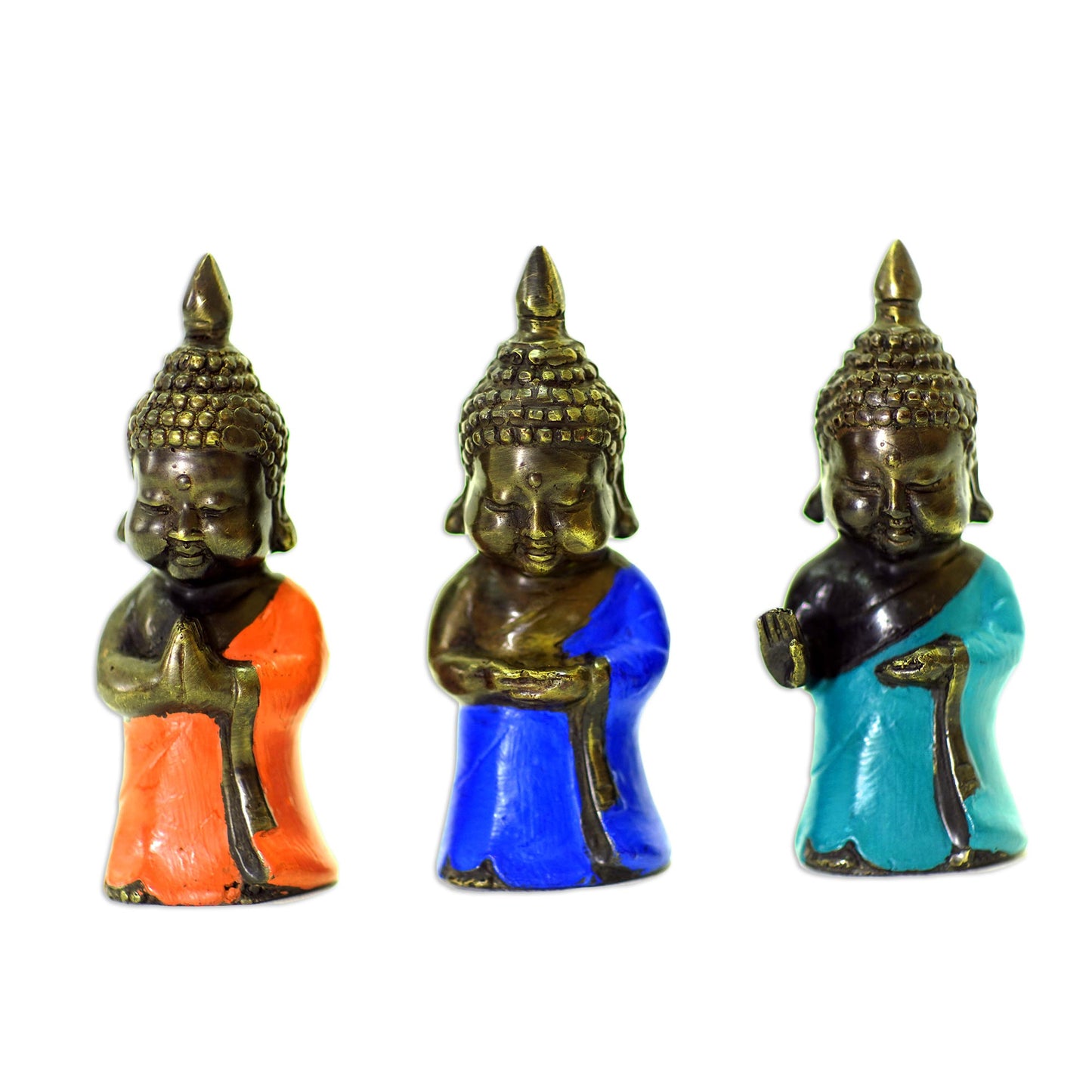 Buddha Blessings Small Bronze Buddha Figurines (Set of 3)
